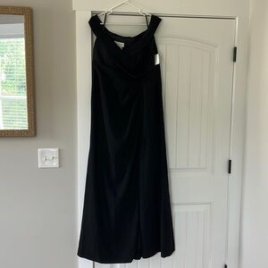 After Six formal black dress. Off the shoulders with slit